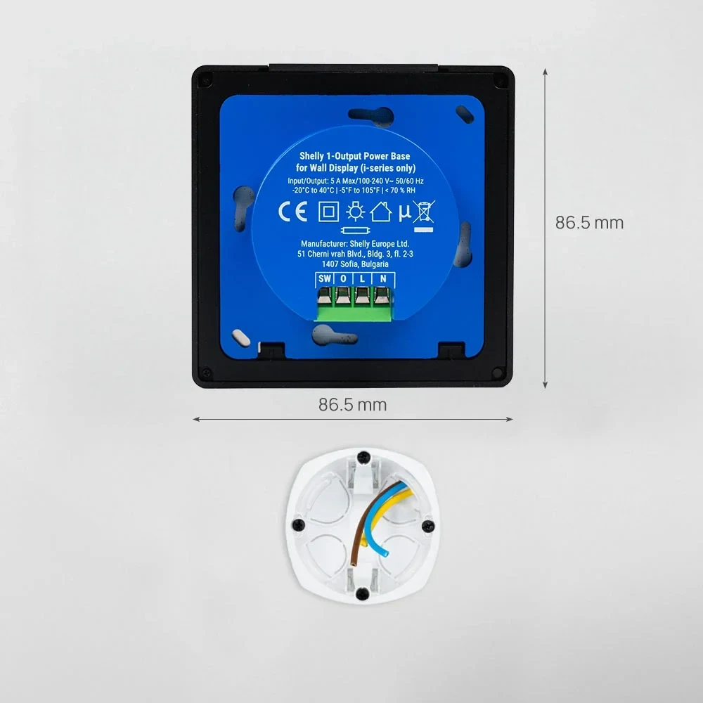 Painel de Controlo Inteligente Shelly Wall Display X1i Ecrã Tátil 4" Wi-Fi 6 Preto - Imagem 7