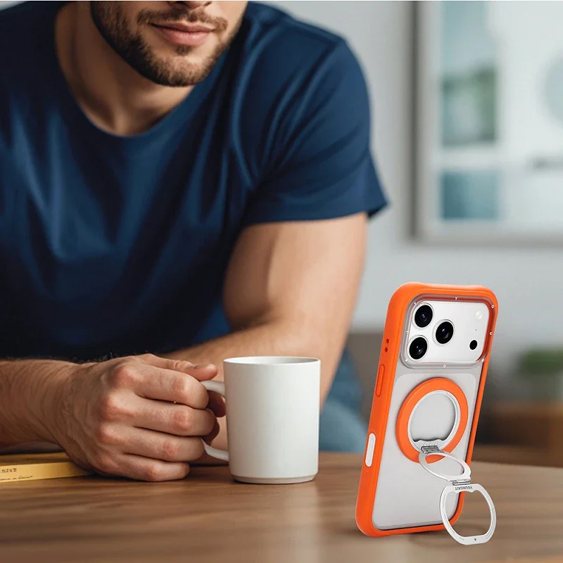 Suporte Apokin Youngkit com Anel MagSafe Laranja - Imagem 3