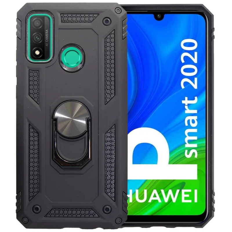 Capa Apokin para Huawei P Smart 2020 Antichoque em Alumínio com Íman e Suporte Anel 360º
