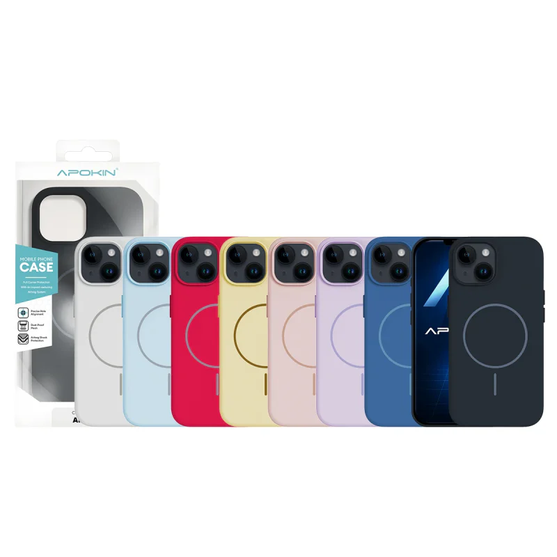 Capa Apokin Silicone Premium com MagSafe para iPhone 14 Lilás