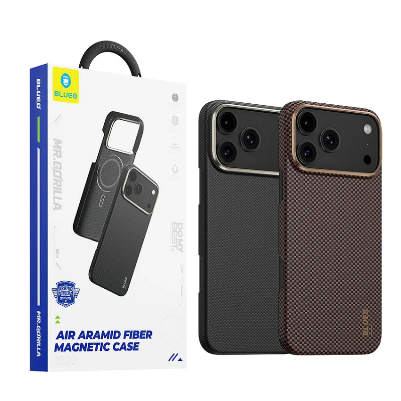 Capa Magnética Apokin para iPhone 16 Pro em Fibra de Aramida Dourado
