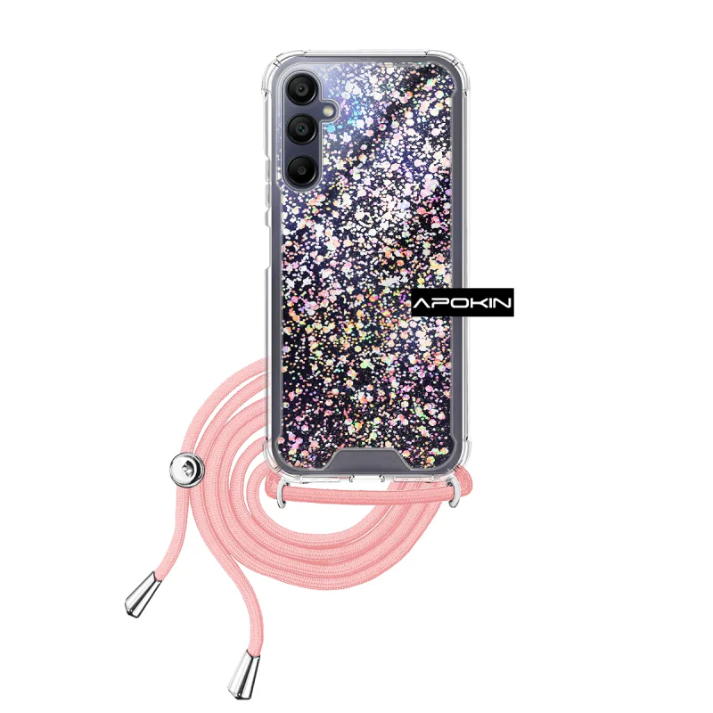 Capa de Gel Apokin para Samsung Galaxy A15 Transparente com Cordão Preto - Imagem 3