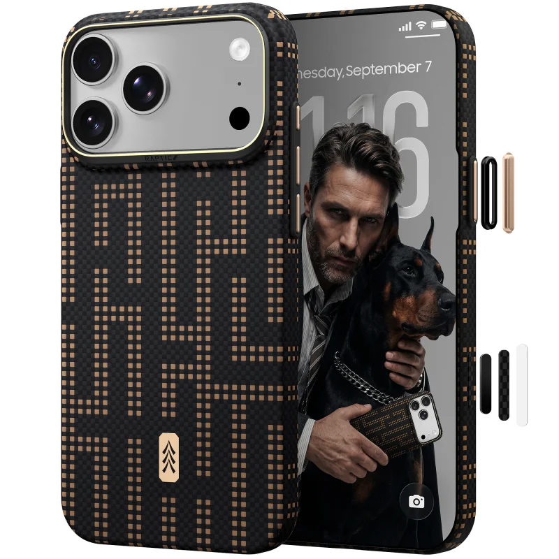 Capa Magnética Raptic Aramid Skin Apokin com MagSafe para iPhone 18 Pro Preto - Imagem 2