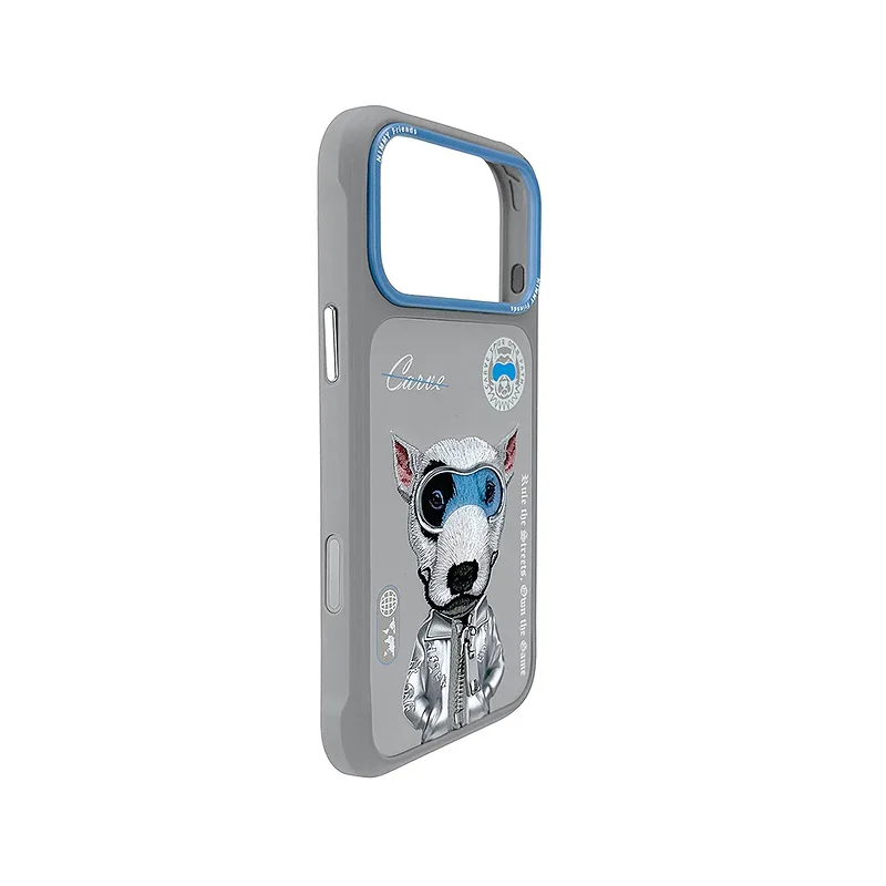 Capa Apokin Nimmy Cool e Cute 2.0 Bordada para iPhone 16 Bull Terrier - Imagem 2