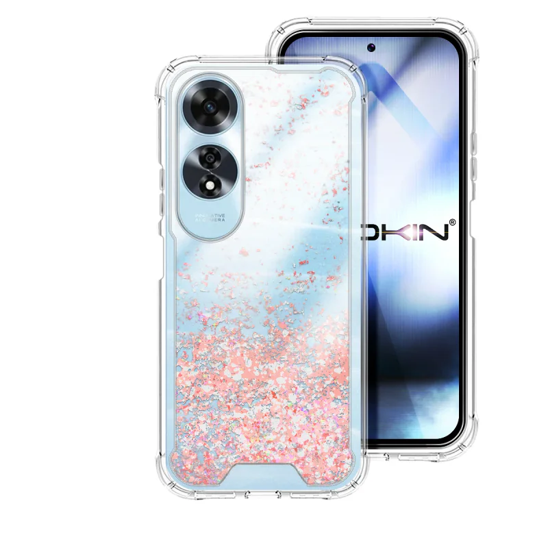 Capa Apokin AIR para Oppo A60 Gel Transparente com Glitter Lilás - Imagem 3