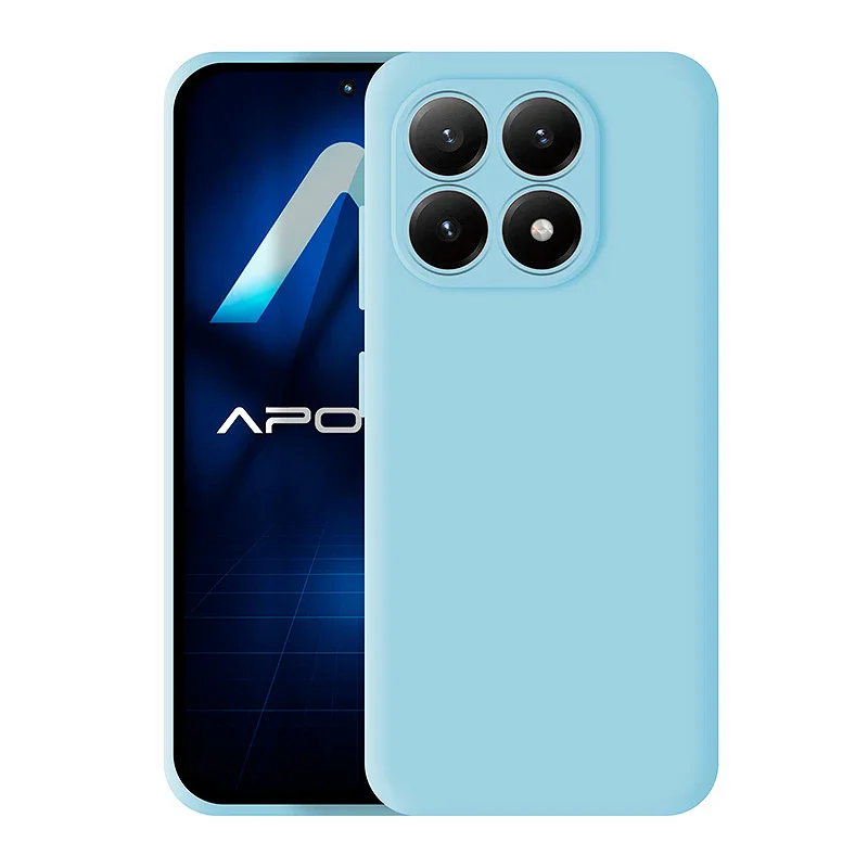Capa Apokin em Silicone Suave para Xiaomi 15T Azul