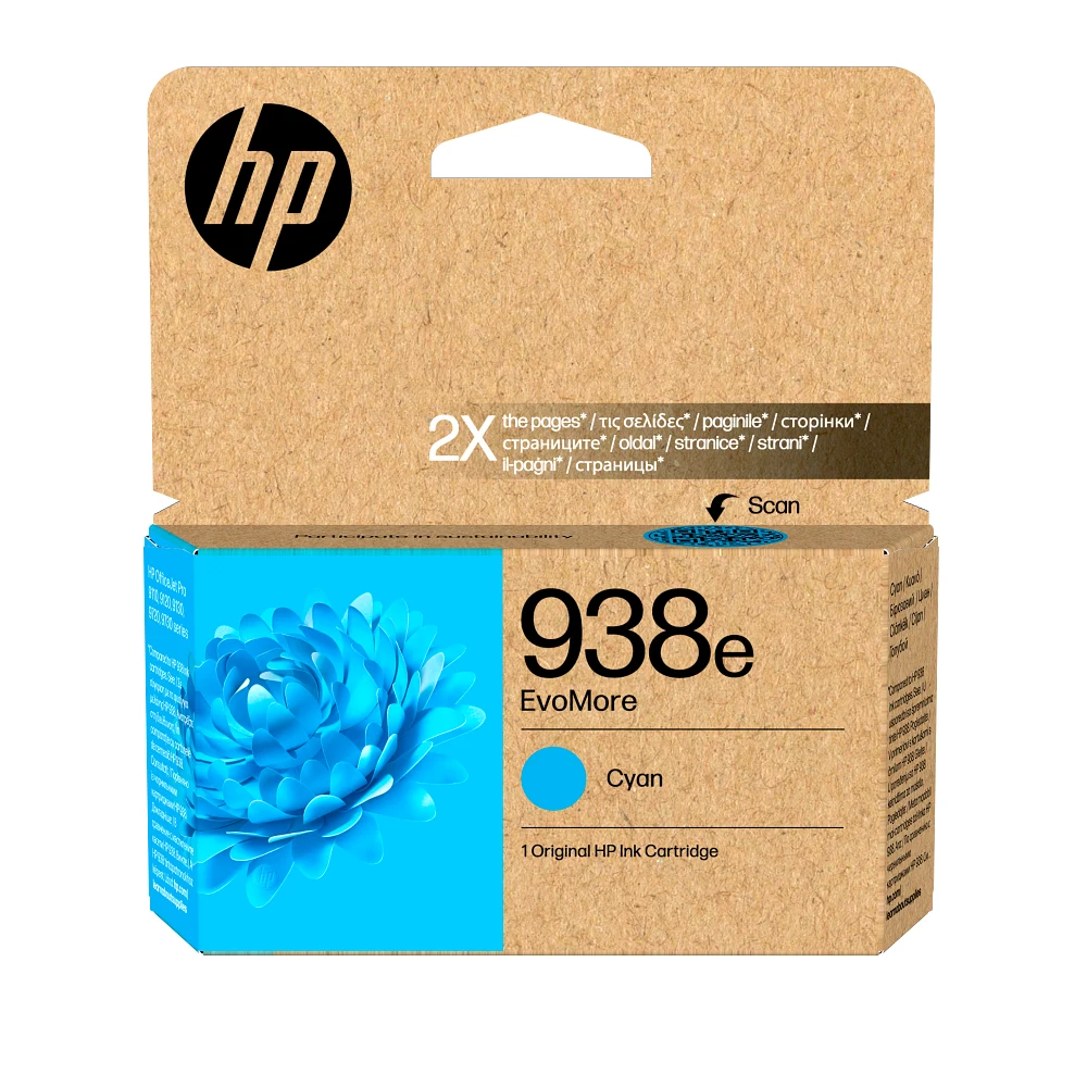 Tinteiro HP 938e EvoMore Ciano Original - Imagem 1
