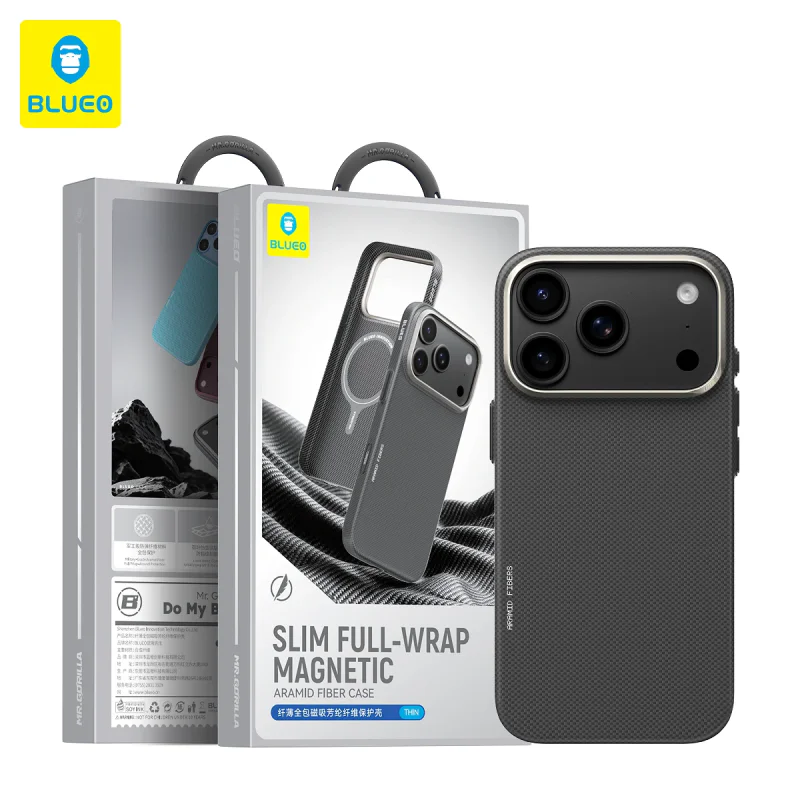 Capa Apokin Blueo para iPhone 17 Pro Max e 18 Pro Max Magnética em Fibra de Aramida Azul Céu - Imagem 2