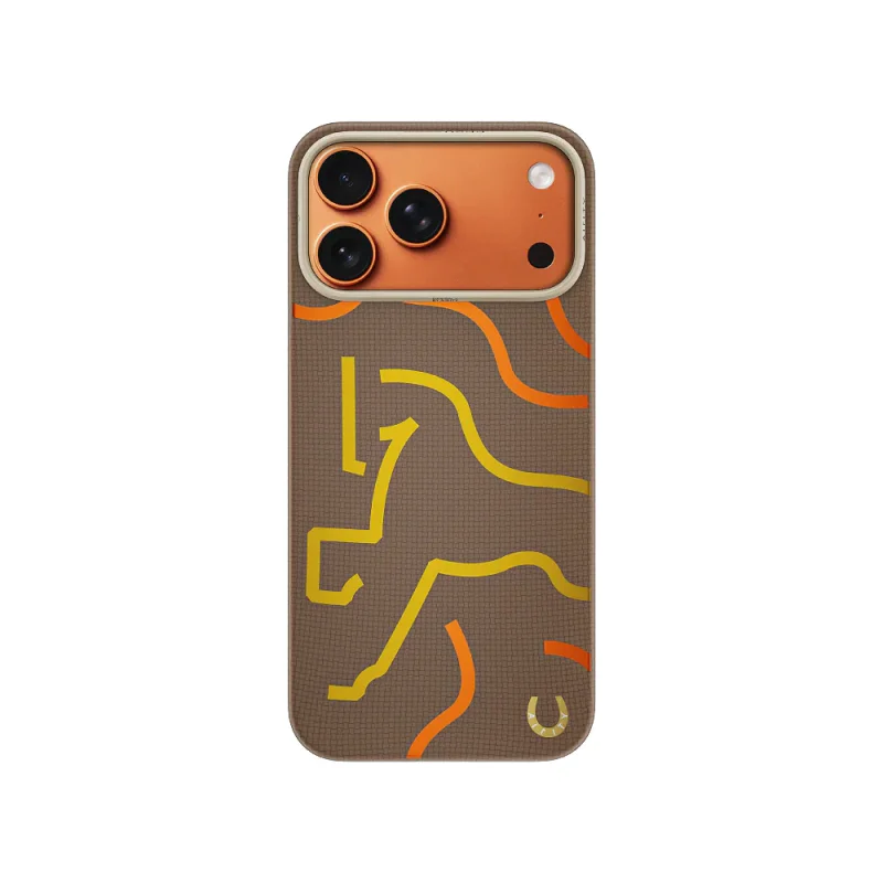 Capa Apokin Airity para iPhone 17 Pro Max e 18 Pro Max Fibra de Aramida Castanho