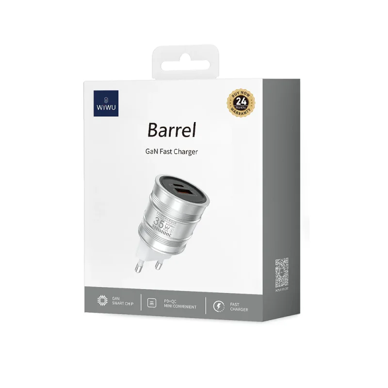 Carregador Apokin Wiwu Barrel U-028 2 em 1 35 W