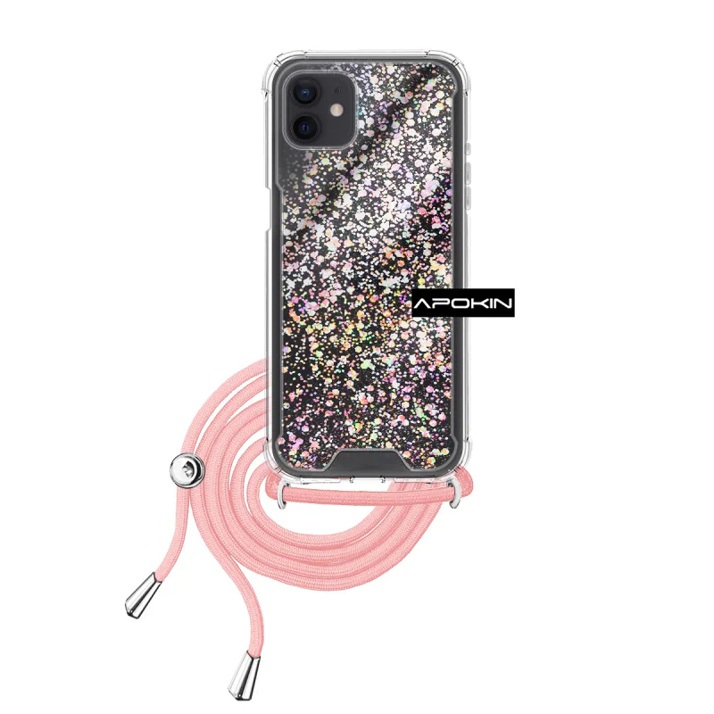Capa Apokin Gel Transparente com Cordão para iPhone 12 e 12 Pro Preto - Imagem 3