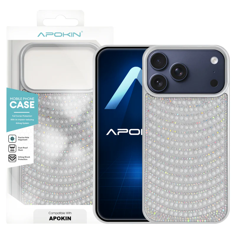 Capa Apokin para Samsung Galaxy A36 / A56 / A37 com Pérolas Prateada - Imagem 1