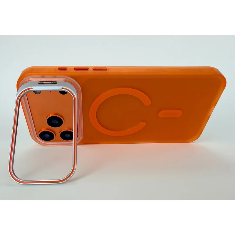 Capa Apokin para iPhone 17 Fumada com MagSafe e Suporte Laranja - Imagem 5