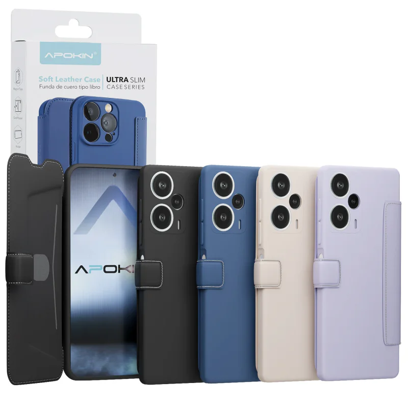 Capa de Silicone e Pele Apokin para Xiaomi Poco F5 Preto