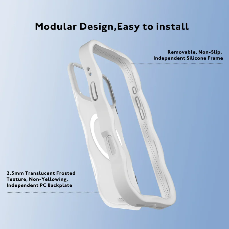 Capa Magnética Apokin Youngkit Big Wave para iPhone 17 Pro e iPhone 18 Pro Branco - Imagem 4