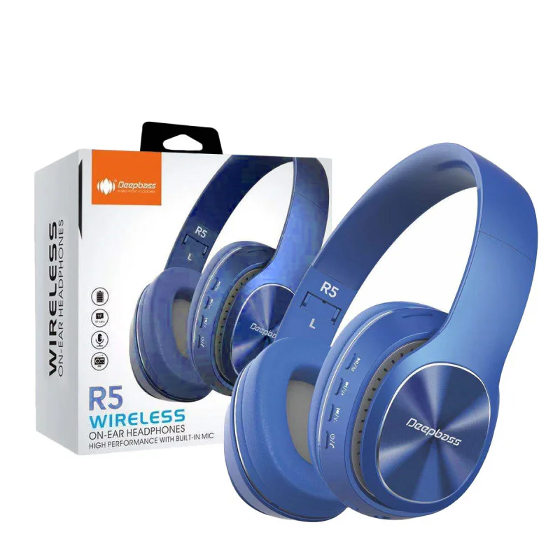 Auscultadores sem Fios Apokin Deepbass R5 com Arco Azul - Imagem 1