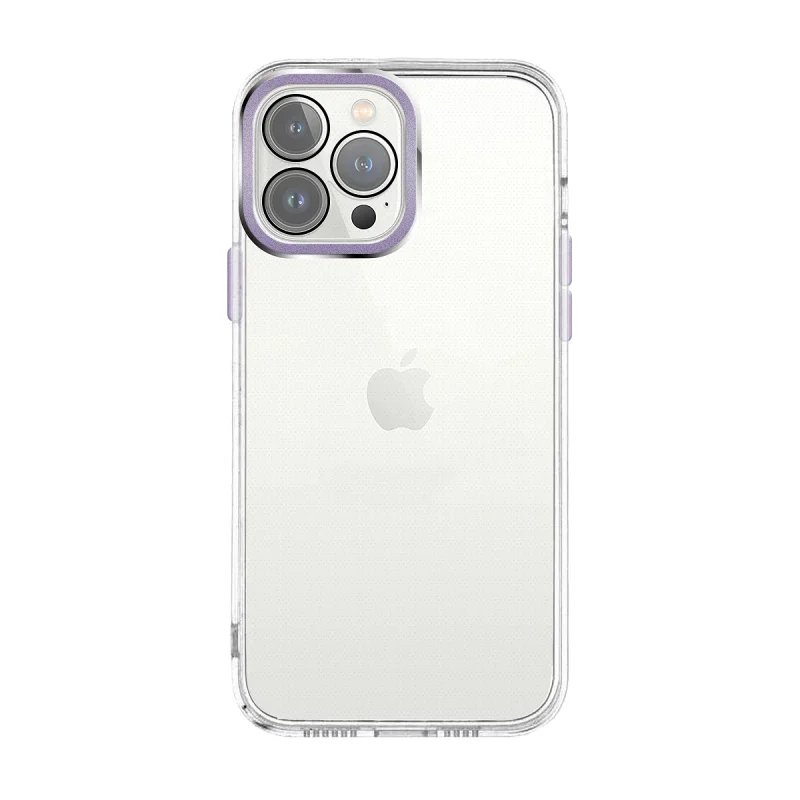 Capa Apokin para iPhone 13 Pro Transparente Antichoque Bordo Alumínio Azul Escuro - Imagem 3