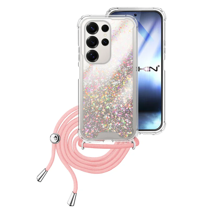 Capa Apokin para Samsung Galaxy S25 Ultra Gel Transparente com Cordão Azul turquesa - Imagem 3
