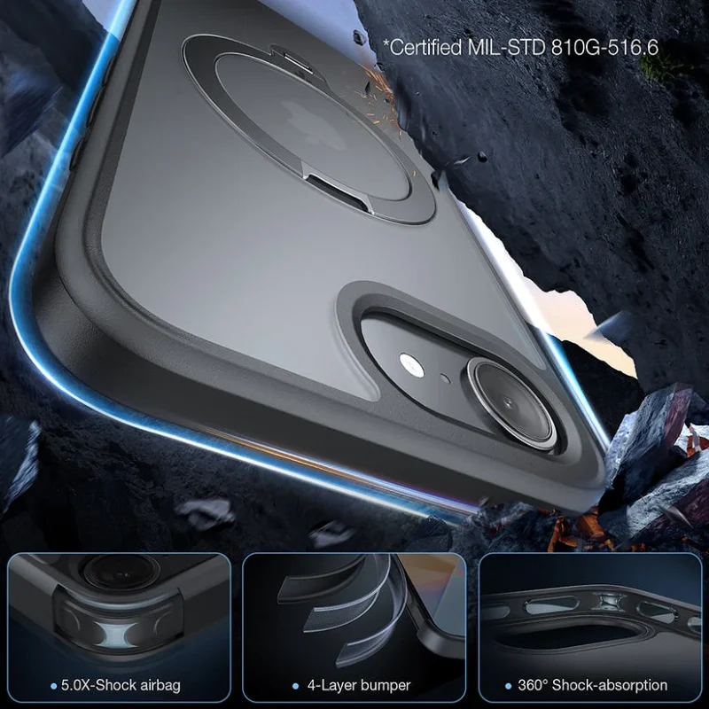 Capa Apokin Torras Ostand Spin Series para Apple iPhone 17 Transparente - Imagem 4
