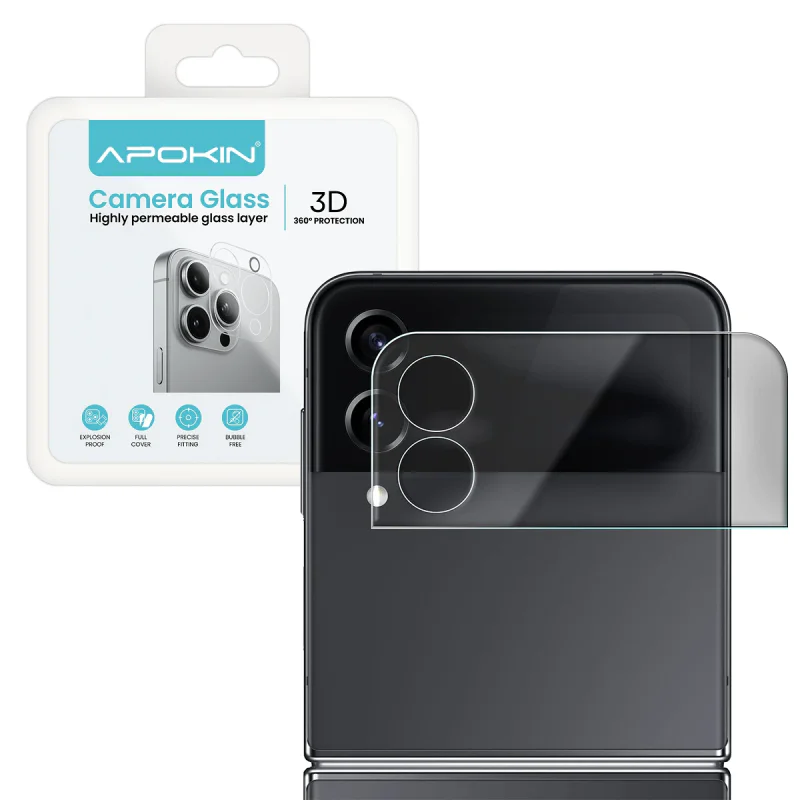 Protetor de Câmara Apokin para Samsung Galaxy Z Flip 4 Vidro Temperado Transparente