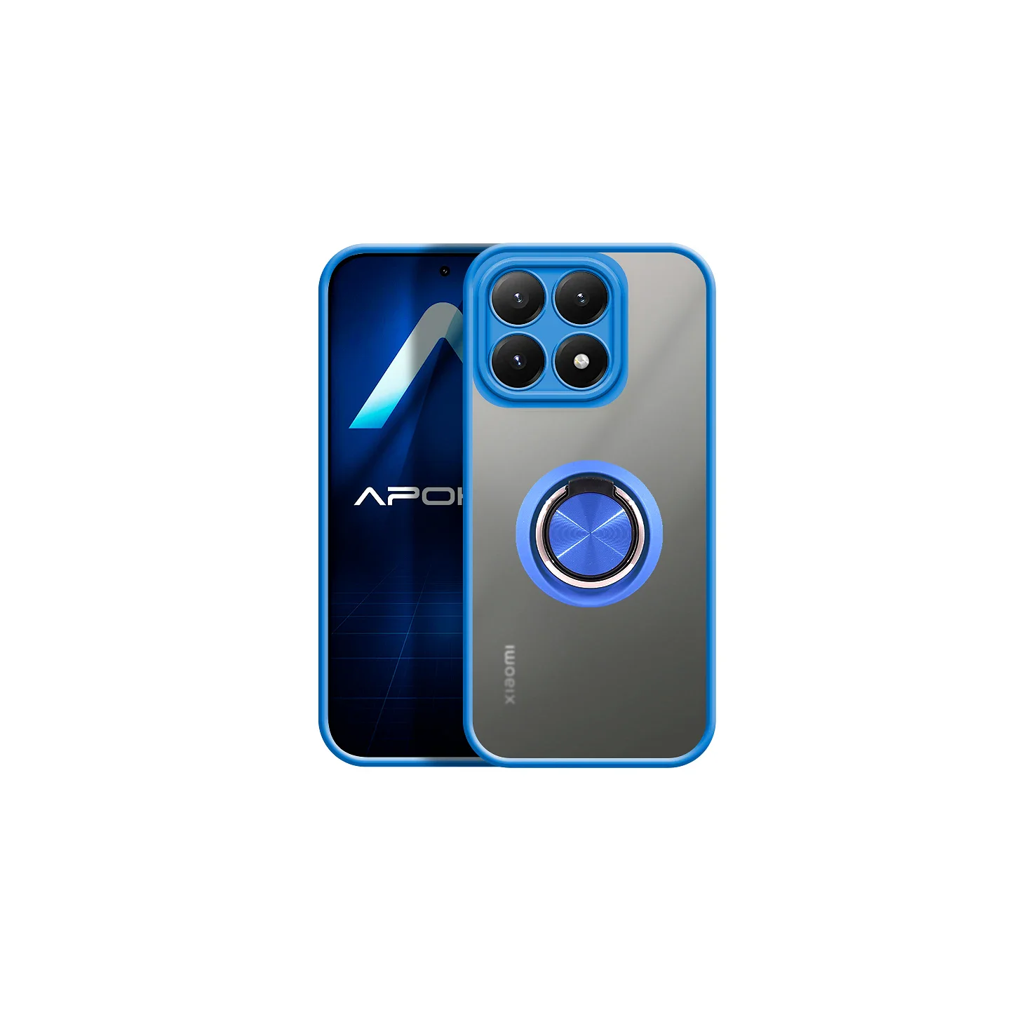 Capa Apokin de Gel Fumada com Suporte Magnético para Xiaomi 15T Pro Azul