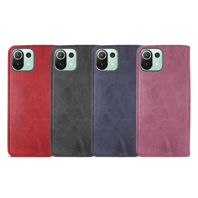 Capa com Compartimento para Cartões Apokin Polipele para Xiaomi 12 Pro Vermelho - Imagem 1
