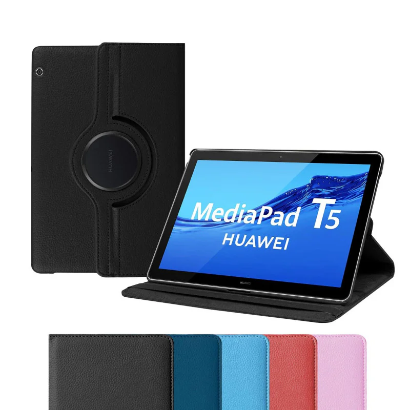 Capa Giratória Apokin para Huawei MediaPad T5 10,1 polegadas Rosa - Imagem 1