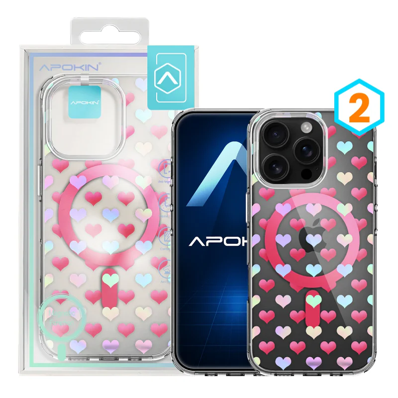 Capa Apokin para iPhone 16 Pro Max Iridescente Metálica com MagSafe e Desenhos Variedade de cores - Imagem 3