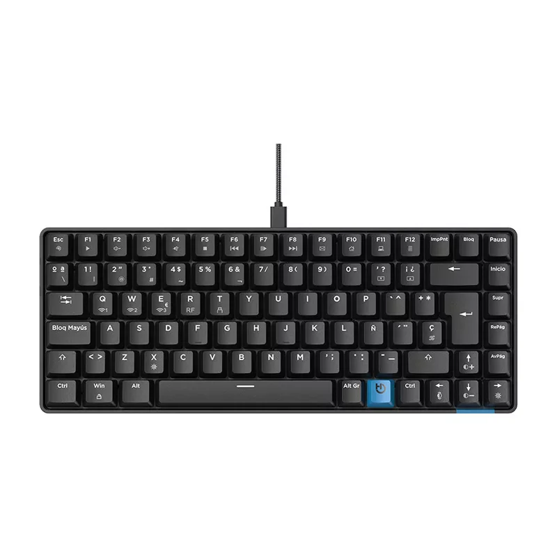 Teclado Mecânico Gaming Sem Fios Hiditec GM1K 75% Gateron Pro Brown Hot-Swap RGB Bluetooth Preto - Imagem 2