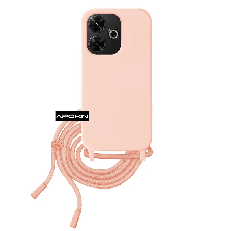 Capa Apokin de Silicone Suave com Cordão para Xiaomi Redmi 13 Preto - Imagem 5