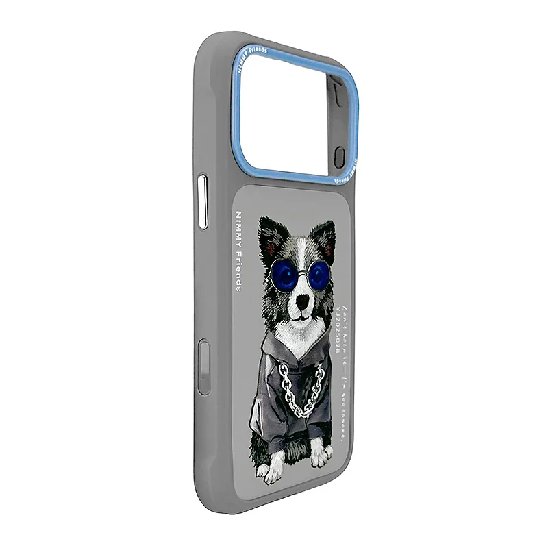 Capa Apokin Nimmy para iPhone 16 Pro com Bordado e MagSafe Cinza - Imagem 5