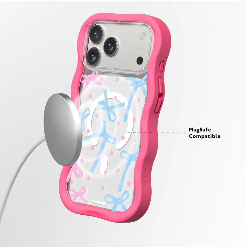 Capa Apokin para iPhone 16 Pro Youngkit Big Wave Sweetheart com MagSafe Cor-de-Rosa - Imagem 3