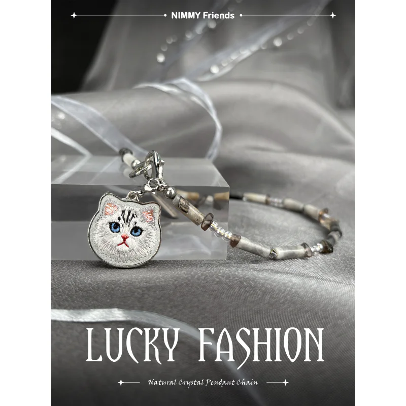 Pendente de Telemóvel Apokin Nimmy Lucky Fashion Charm Gato Cinzento - Imagem 2