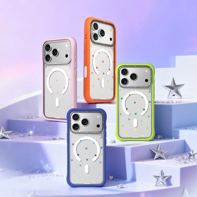 Capa Magnética Apokin Youngkit Starry Dots para iPhone 17 Pro e 18 Pro Azul - Imagem 6