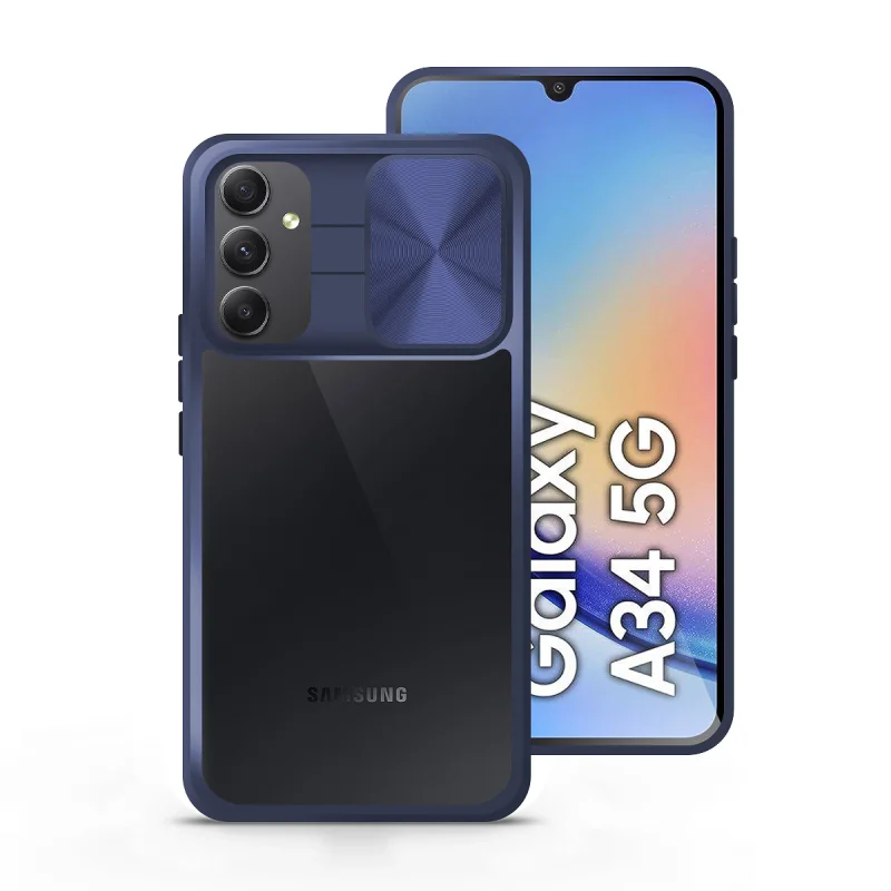 Capa Apokin para Samsung Galaxy A34 5G em Gel Antichoque com Cobertura Deslizante Preto - Imagem 3