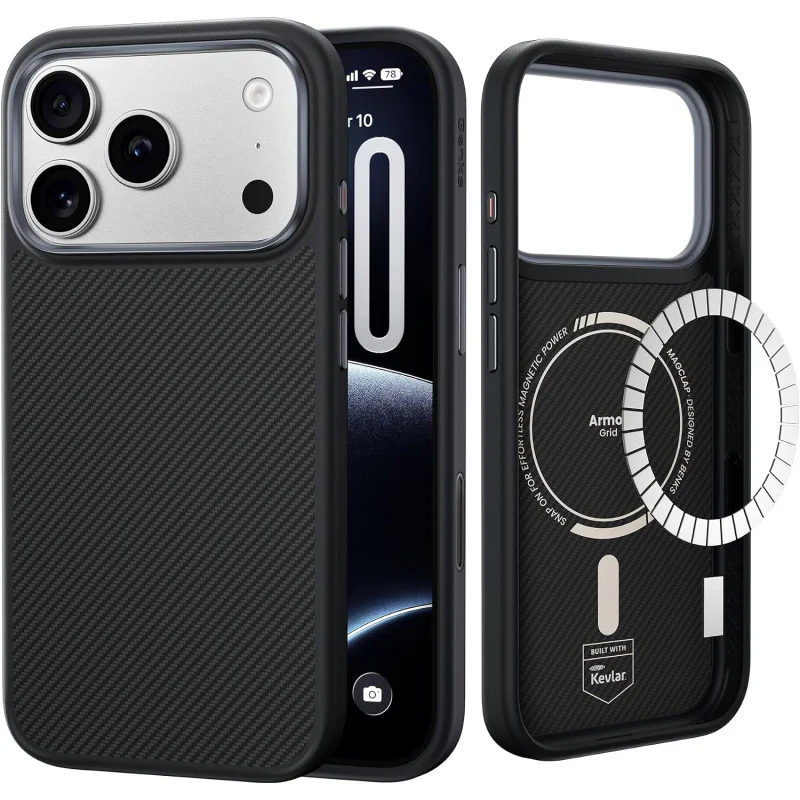 Capa Apokin Benks 600D Pro para iPhone 17 Pro e 18 Pro Antichoque Kevlar Magnética Preto - Imagem 2