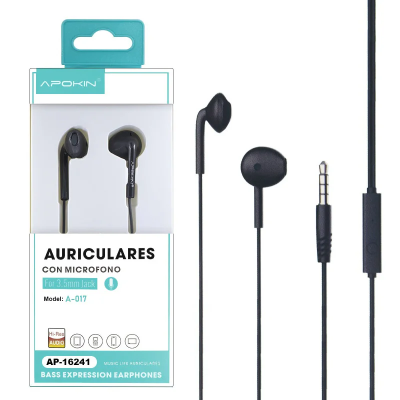 Auscultadores com Microfone Apokin A014 Branco - Imagem 2