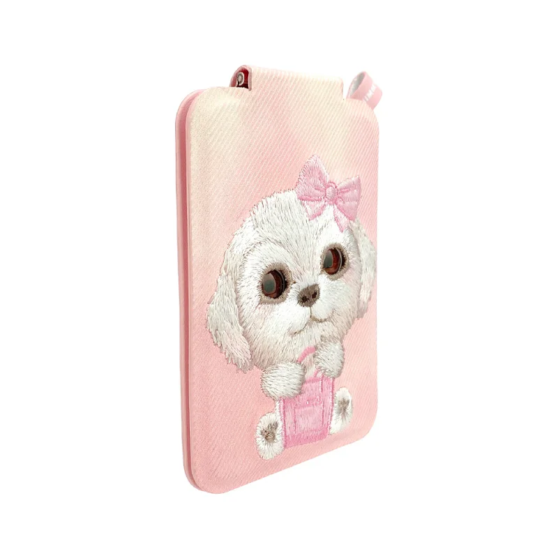 Porta-Cartões Magnético Apokin Nimmy Olhos Grandes 2.0 com Suporte Cão Rosa - Imagem 2