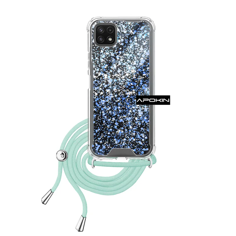 Capa Apokin para Samsung Galaxy A22 5G Gel Transparente com Cordão Variedade de cores - Imagem 4