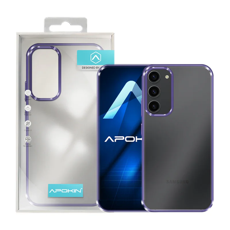 Capa Acrílica Antichoque com Borda Colorida Apokin para Samsung Galaxy S23 Plus Lilás - Imagem 3