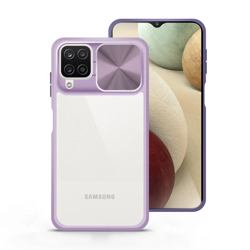 Capa Apokin para Samsung Galaxy A12 Gel Antichoque com Cobertura Deslizante Lilás - Imagem 4