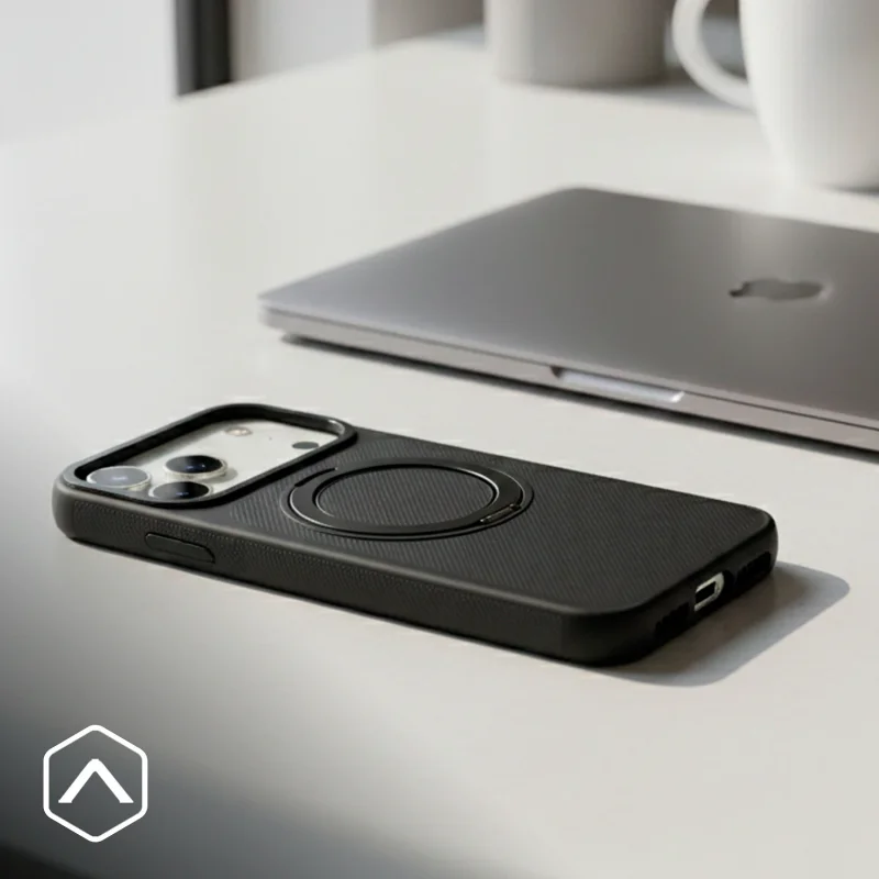 Capa Apokin All-Match Kevlar com Anel e MagSafe para iPhone 17 Pro e 18 Pro Preto - Imagem 6