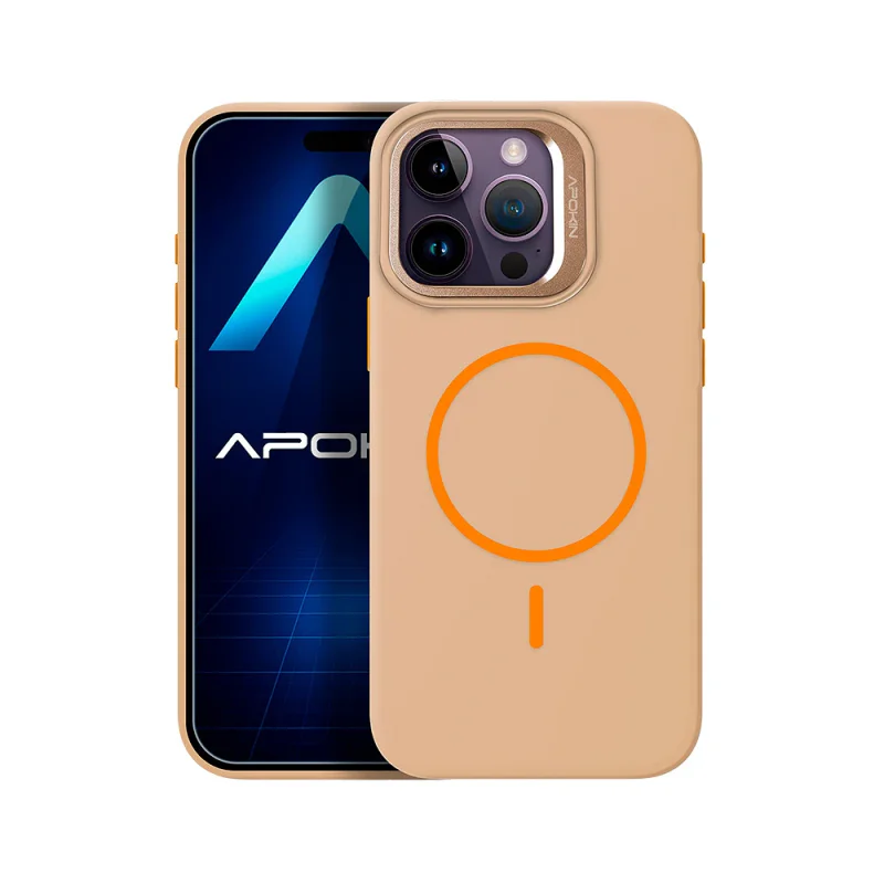 Capa Apokin para iPhone 14 Pro em Silicone Premium com MagSafe e Suporte Variedade de Cores - Imagem 3
