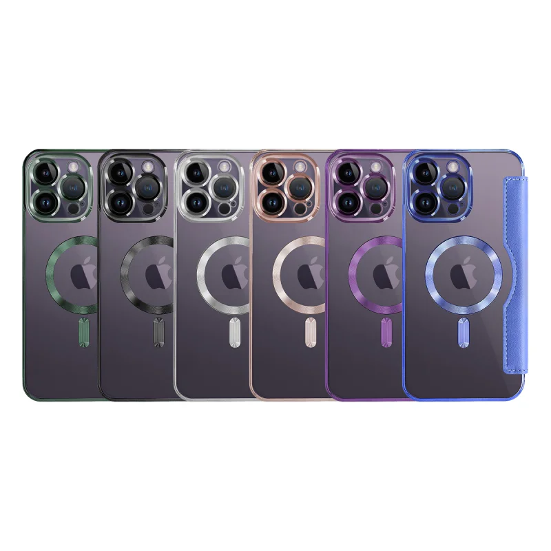 Capa Apokin Mocome para iPhone 14 Pro Max com MagSafe Cromada Preto