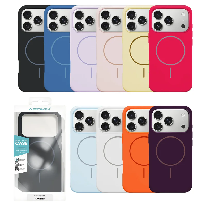 Capa em Silicone Premium Apokin para iPhone 17 Pro / 18 Pro com MagSafe Grená - Imagem 1