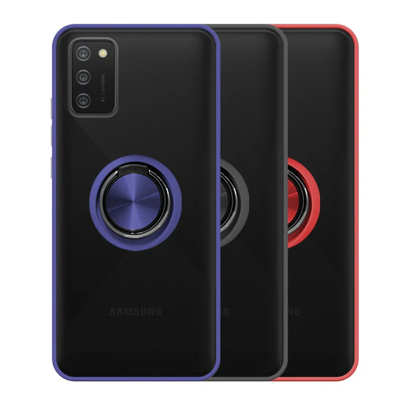 Capa de Gel Apokin para Samsung Galaxy A02s Magnética com Suporte Fumado Azul - Imagem 1