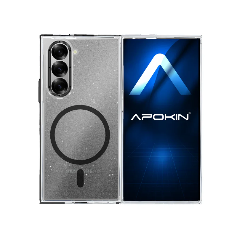 Capa Apokin com Purpurina e MagSafe para Samsung Galaxy Z Fold 8 Ultra Prata - Imagem 2