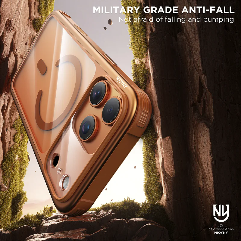 Capa Apokin NJOYNY Steel Armor S2-MAG para iPhone 17 Pro / 18 Pro Laranja - Imagem 6