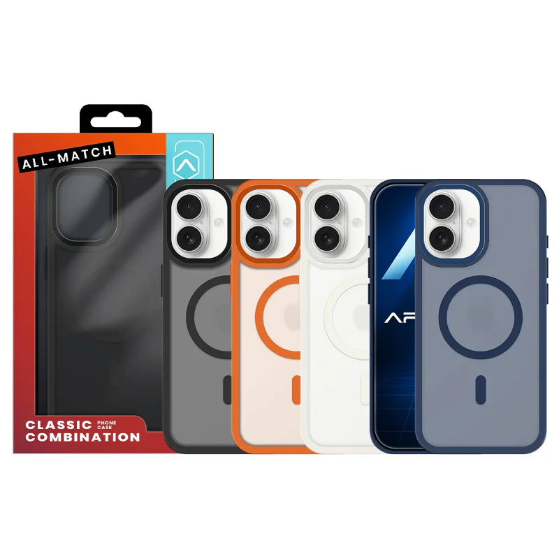 Capa Allmatch Apokin para iPhone 17 Fumada com MagSafe e Suporte Laranja