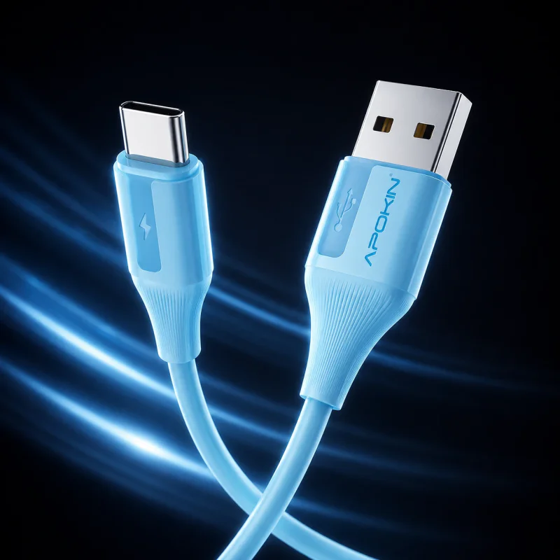 Cabo USB Apokin USB-A para USB-C 15 W 3 A 1 m Azul - Imagem 2